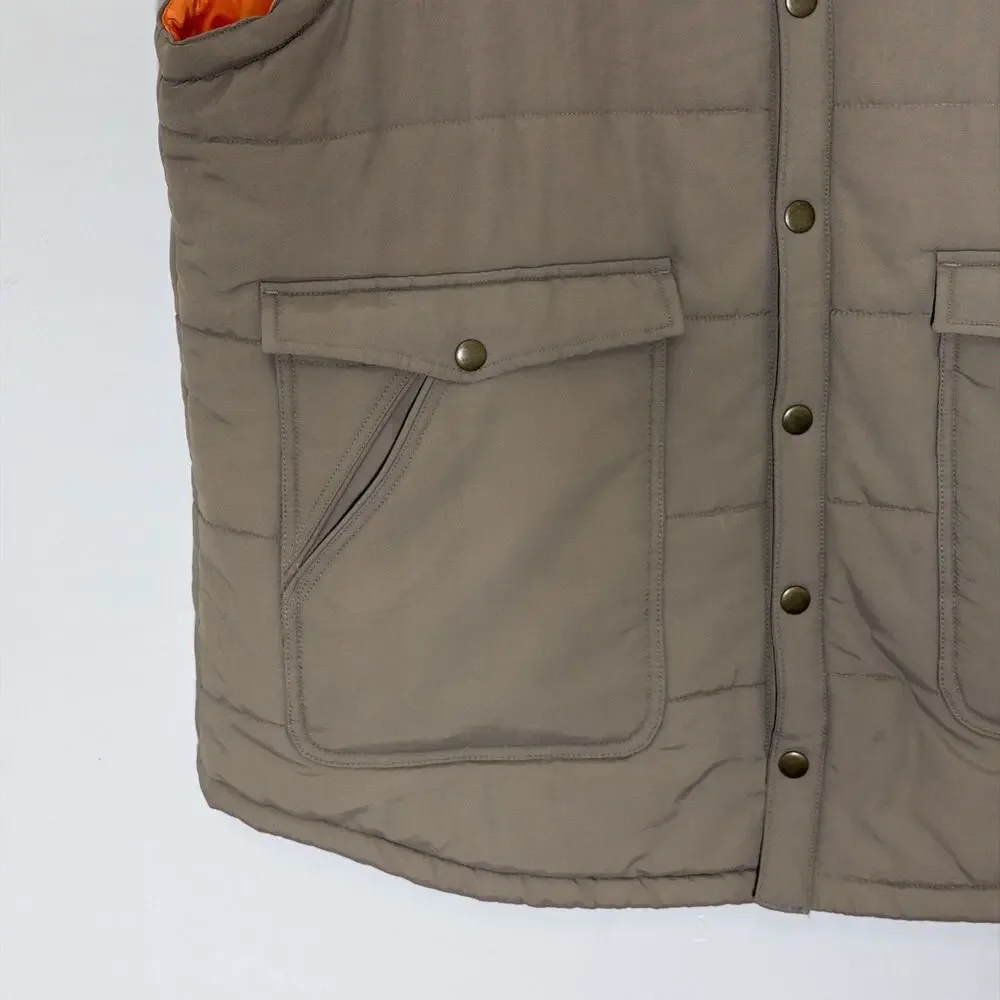 Stoic Quilted Puffer Vest Mens XL Corduroy Accent Casual Snap Up Retro 80s